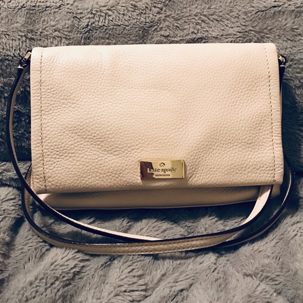 NWOT Kate Spade Ivory Pebble Leather Crossbody